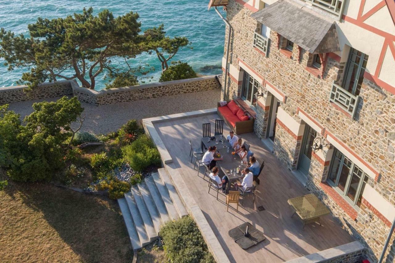 Les Roches Grises, Luxueuse Villa Face Mer, 4Etoiles, Spa Et Jardin Panoramique, Societe La Clef Decamp Granville Exterior foto